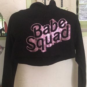 Babe Squad Cropped Hoodie Size Small